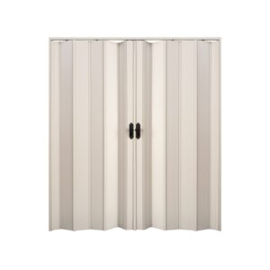 Beyaz Renk Camsız Çift Açılım Pvc Akordiyon Katlanır Kapı