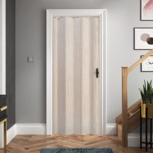 Akçaağaç Renk Camsız Çift Açılım Pvc Akordiyon Katlanır Kapı